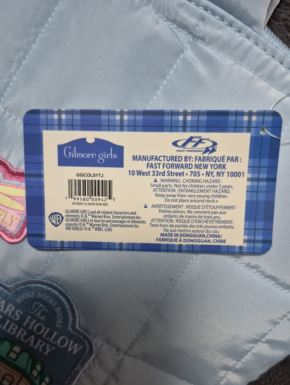 Gilmore Girls Quilted Light Blue Insulated Lunch Bag With Patches New With Tags - Picture 10 of 17